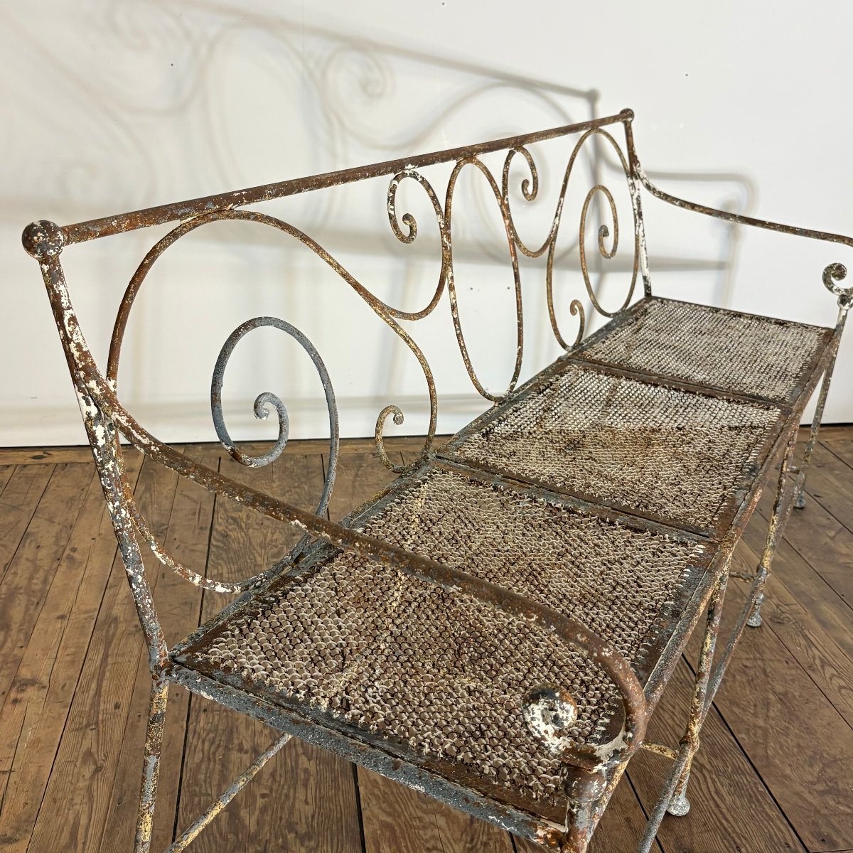 19th-century Riveted Wrought-iron Bench-photo-4