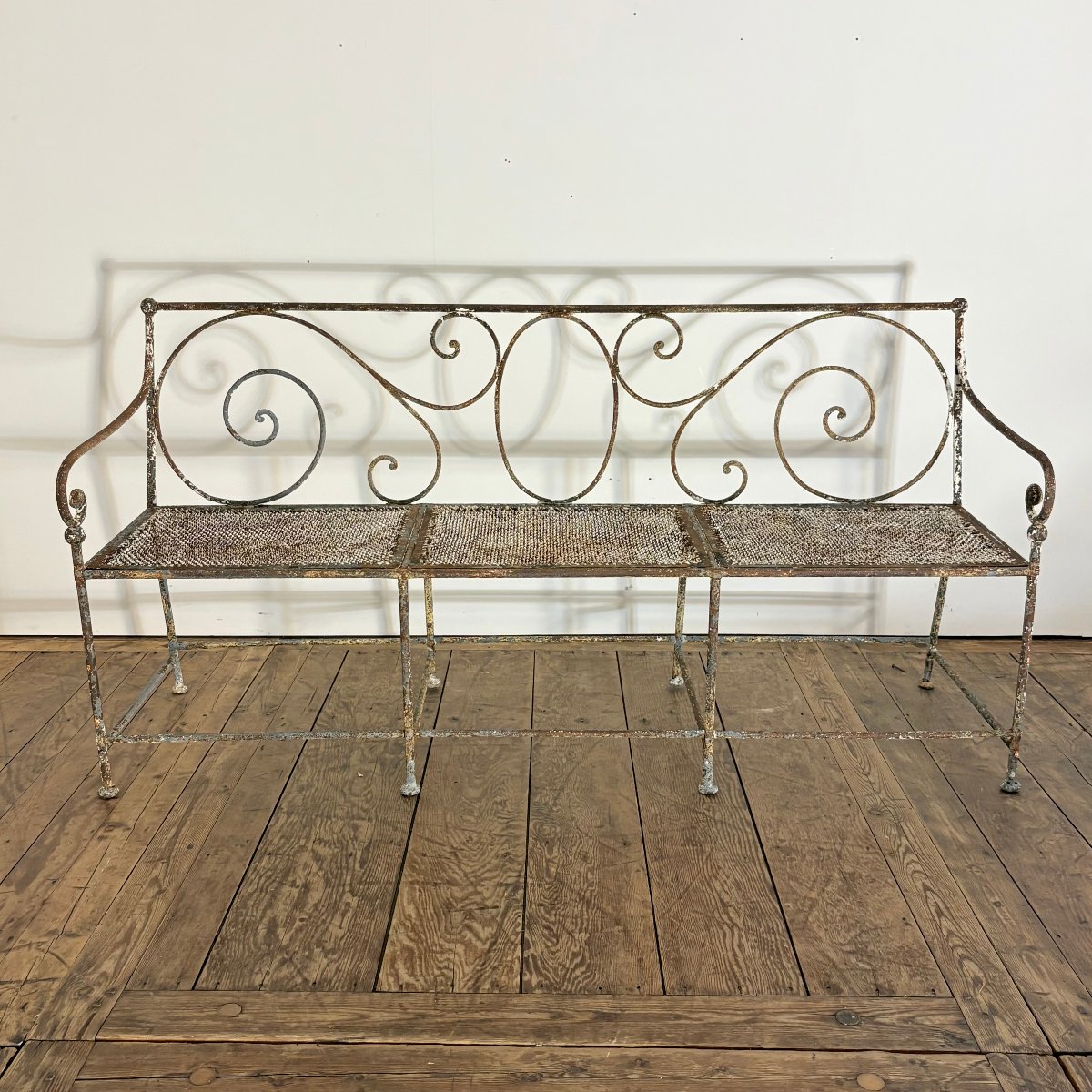 19th-century Riveted Wrought-iron Bench-photo-2