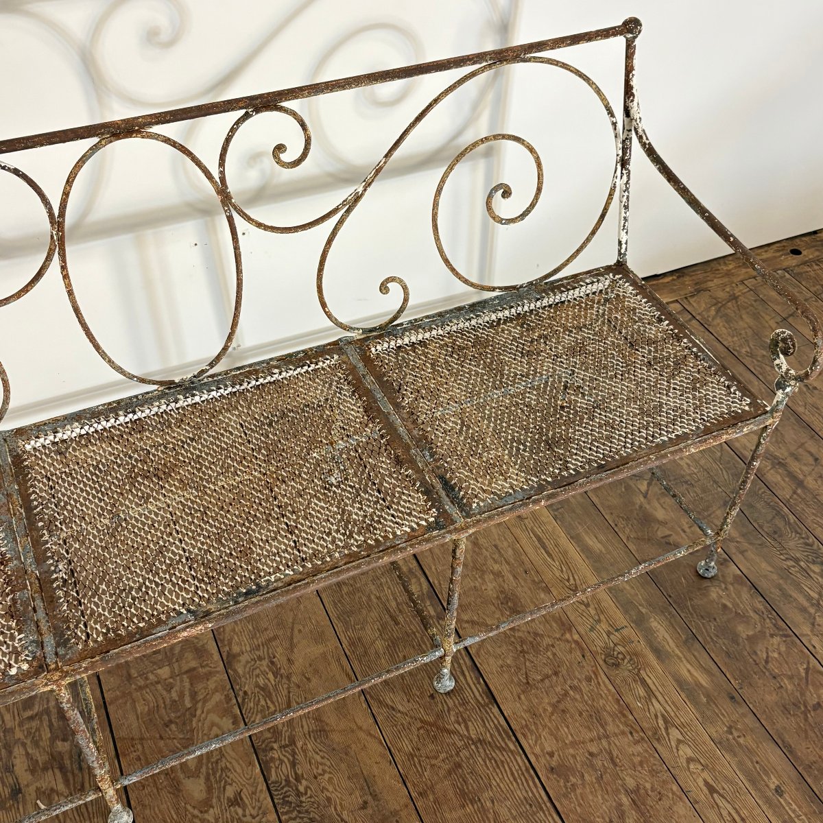 19th-century Riveted Wrought-iron Bench-photo-3