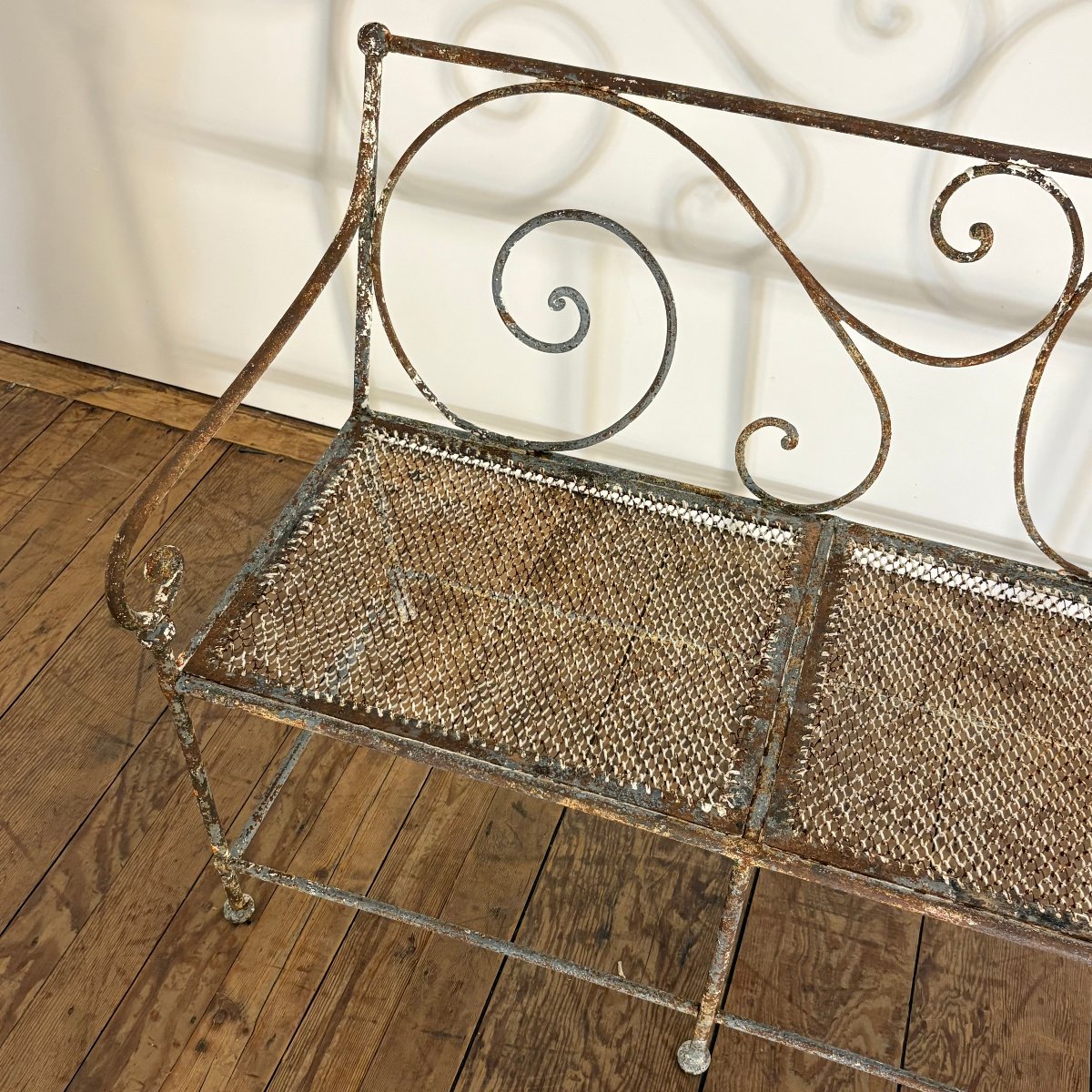 19th-century Riveted Wrought-iron Bench-photo-4