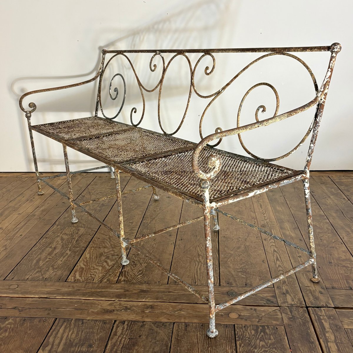 19th-century Riveted Wrought-iron Bench-photo-5