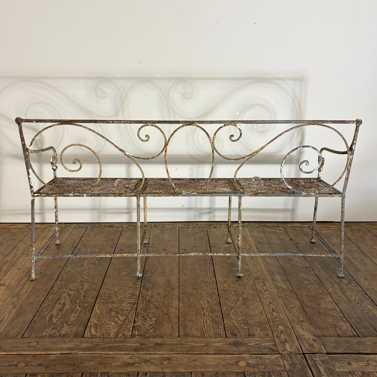 19th-century Riveted Wrought-iron Bench-photo-6