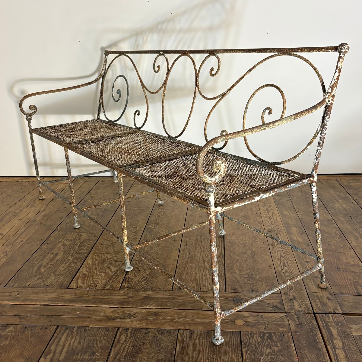 19th-century Riveted Wrought-iron Bench-photo-8