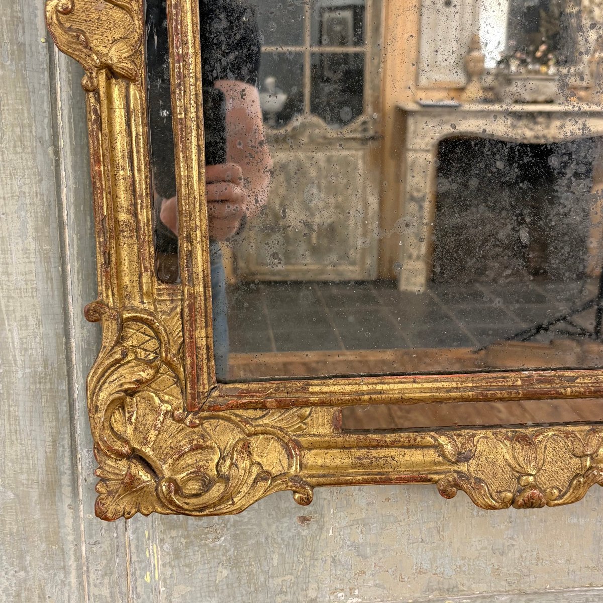Regence-era Mirror With Glazing Beads-photo-3