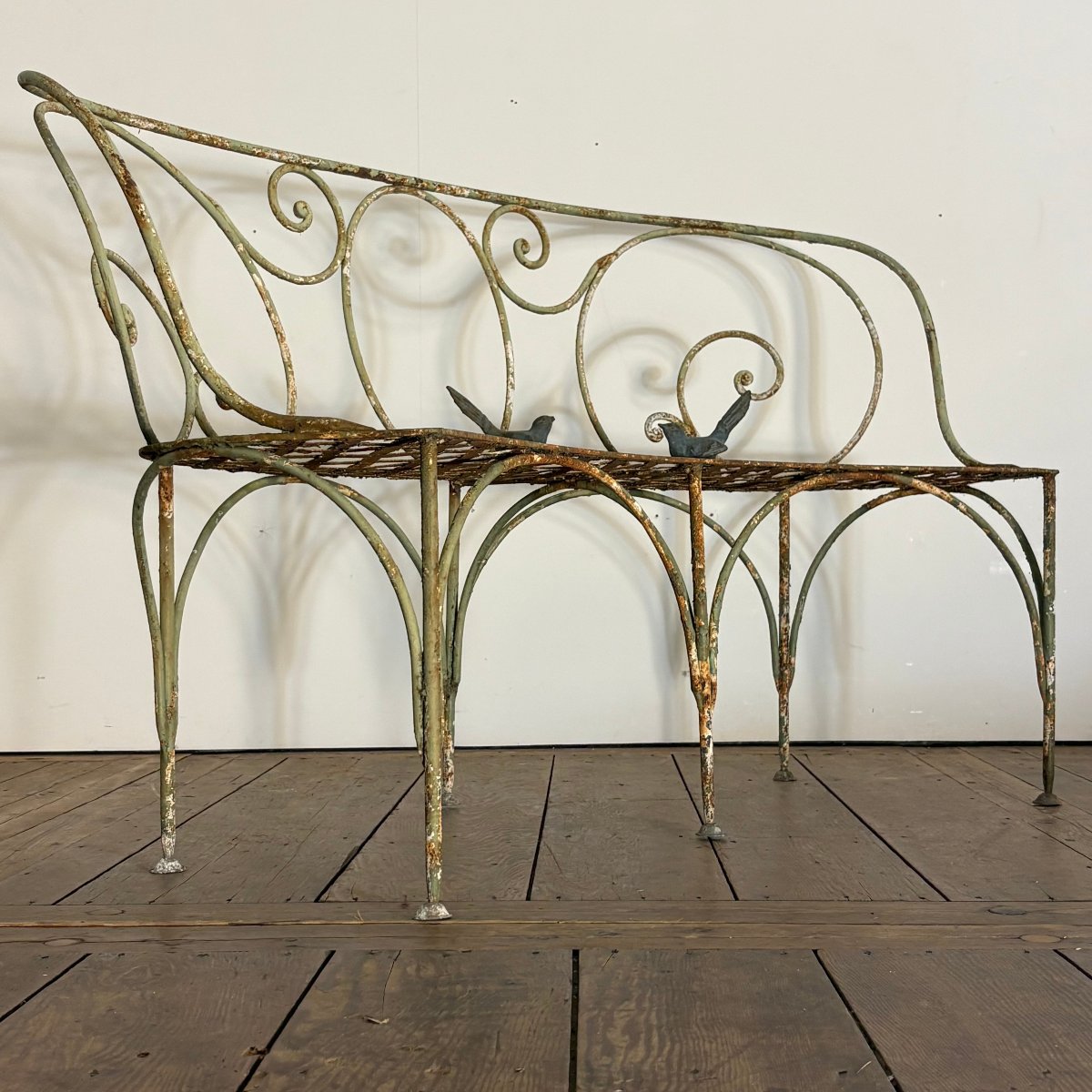 19th-century Rounded Garden Bench-photo-2