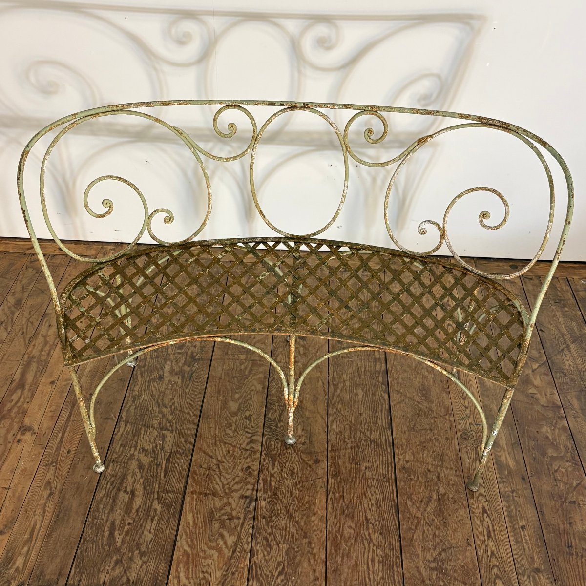 19th-century Rounded Garden Bench-photo-4