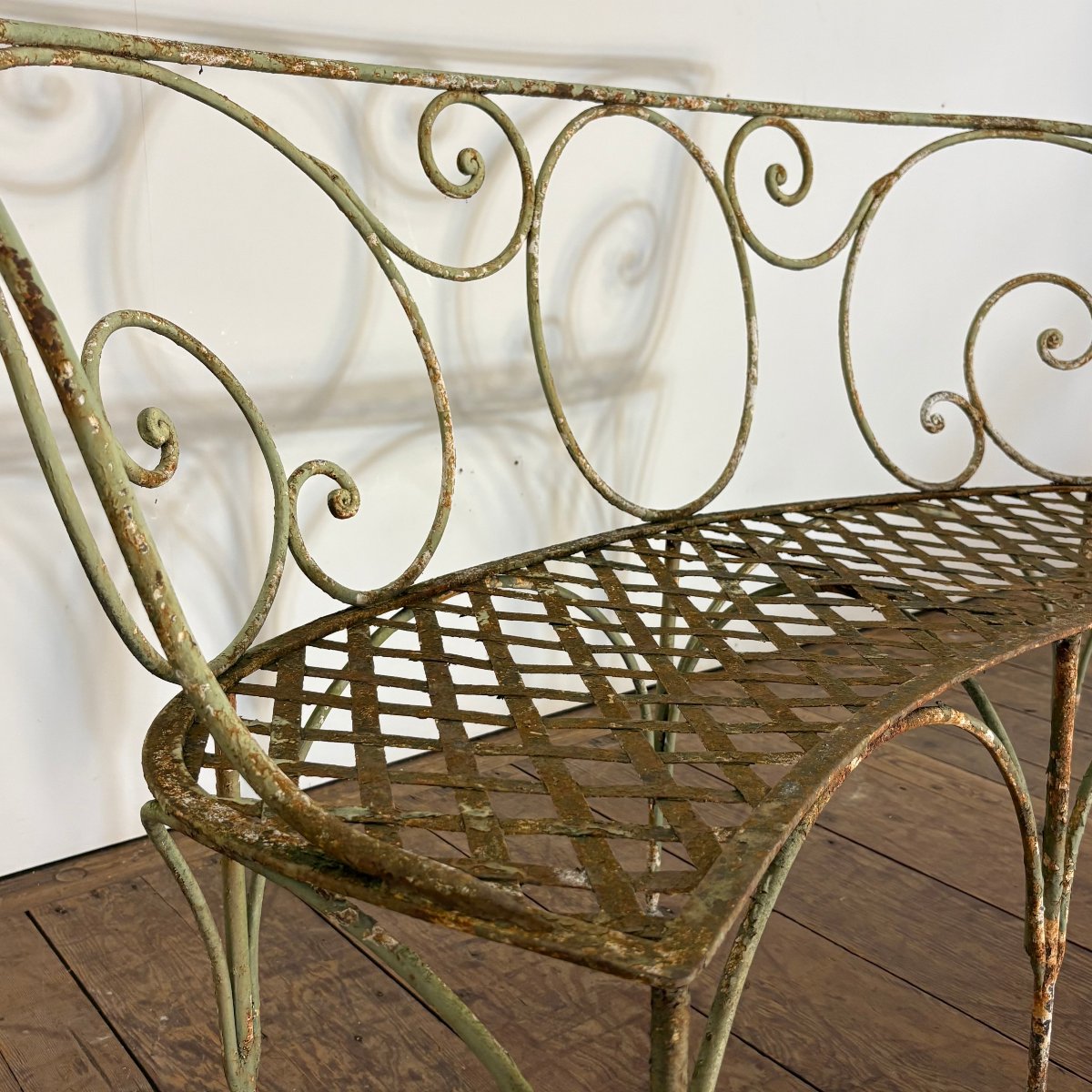 19th-century Rounded Garden Bench-photo-2