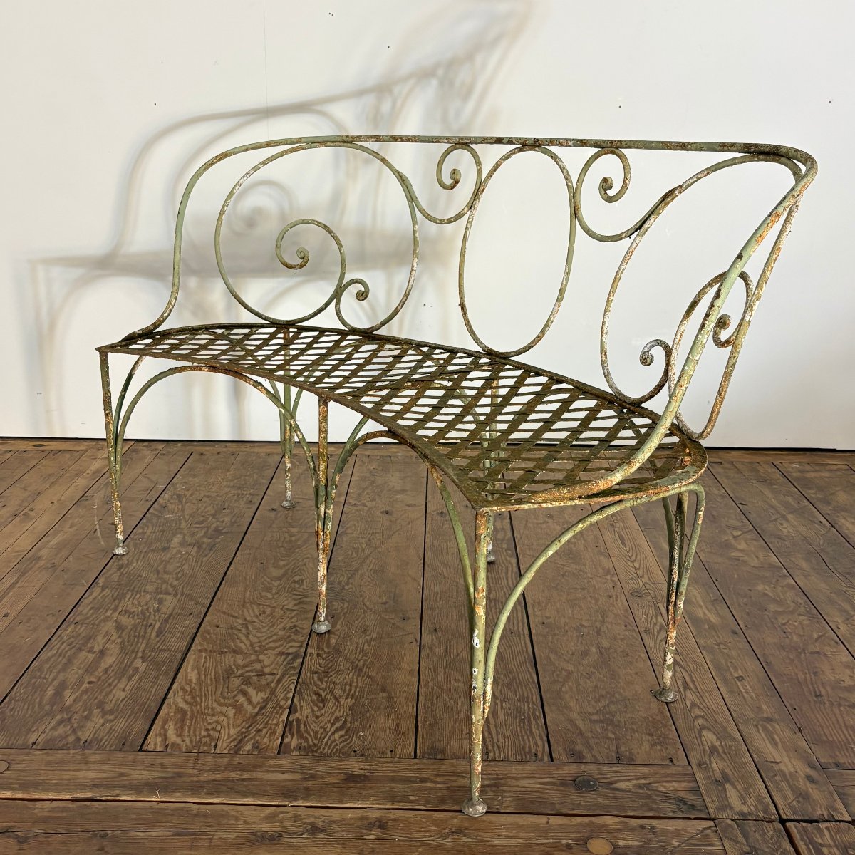 19th-century Rounded Garden Bench-photo-5