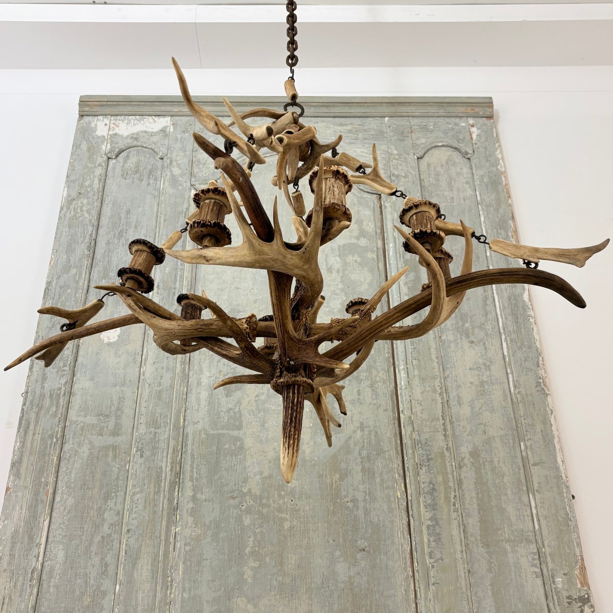 19th-century Deer Antler Chandelier-photo-4