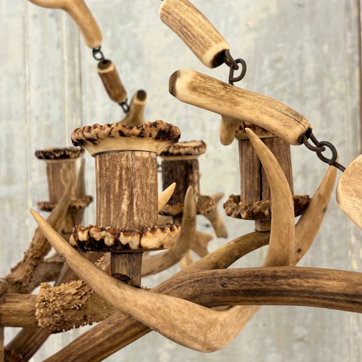19th-century Deer Antler Chandelier-photo-5
