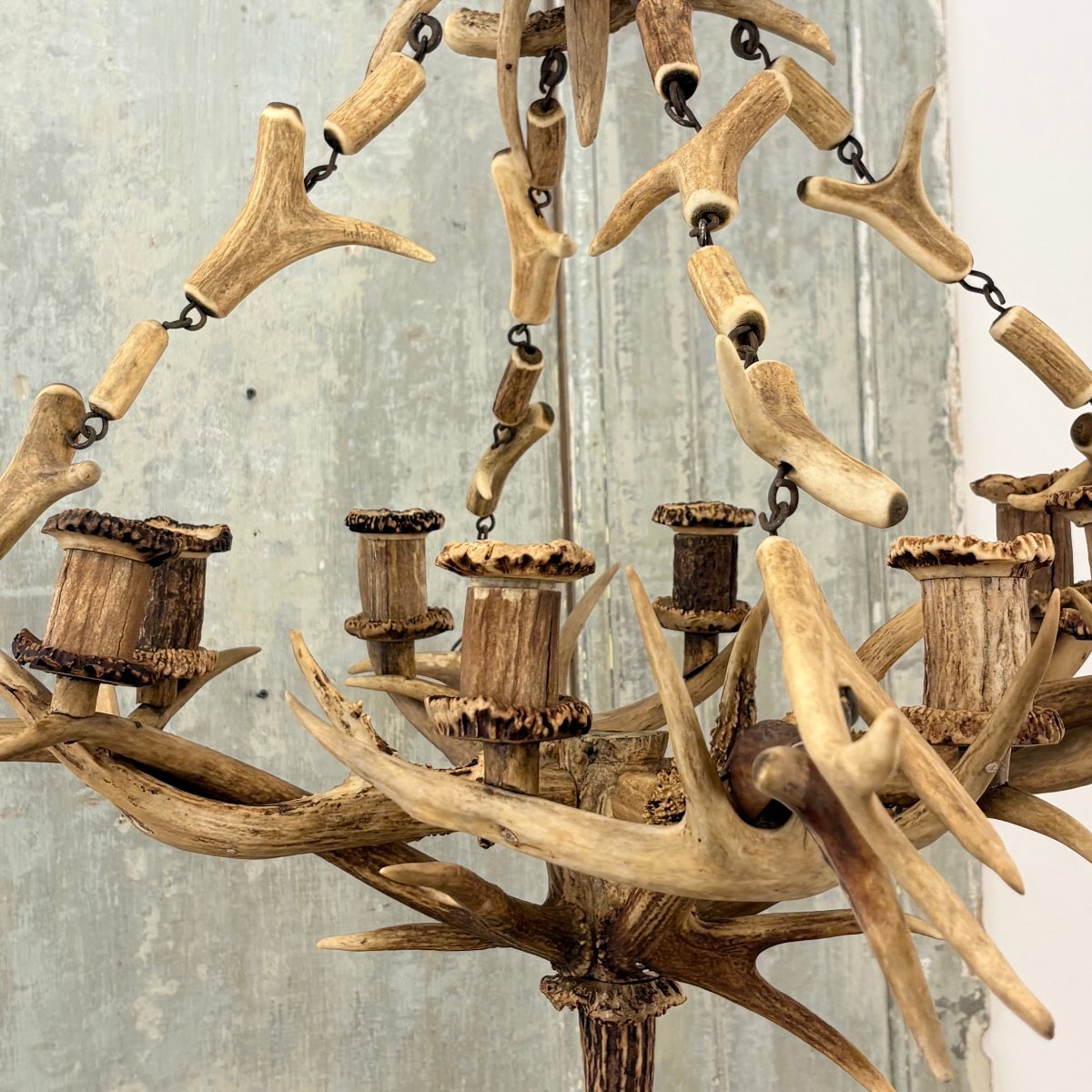 19th-century Deer Antler Chandelier-photo-7