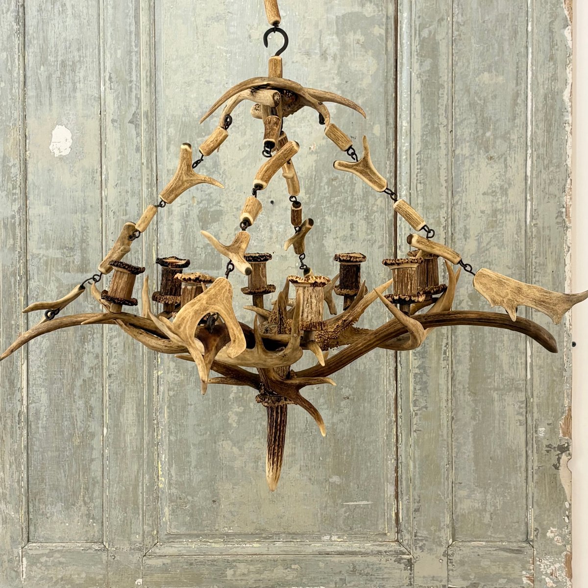 19th-century Deer Antler Chandelier-photo-8