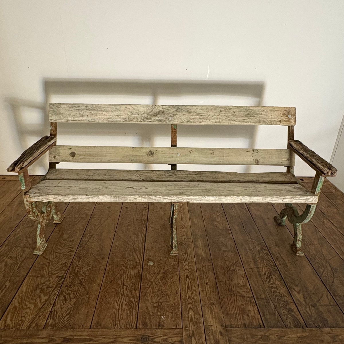 Banc de jardin en fonte  à pieds curule XIXe-photo-1