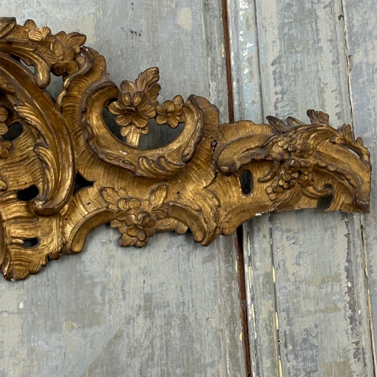 18th-century Gilded Carved Wood Paneling Element-photo-3
