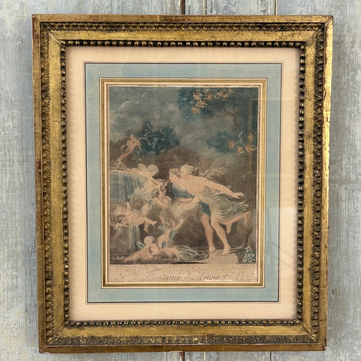 Pair Of Framed Engravings From The Late 18th Century, After Fragonard-photo-1