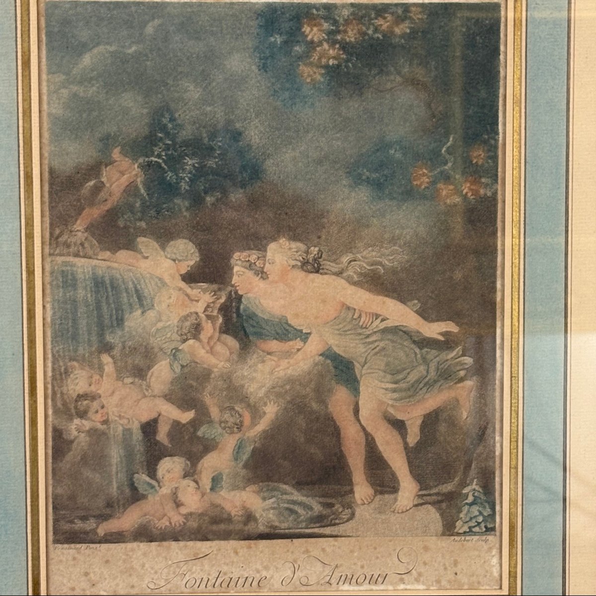 Pair Of Framed Engravings From The Late 18th Century, After Fragonard-photo-3