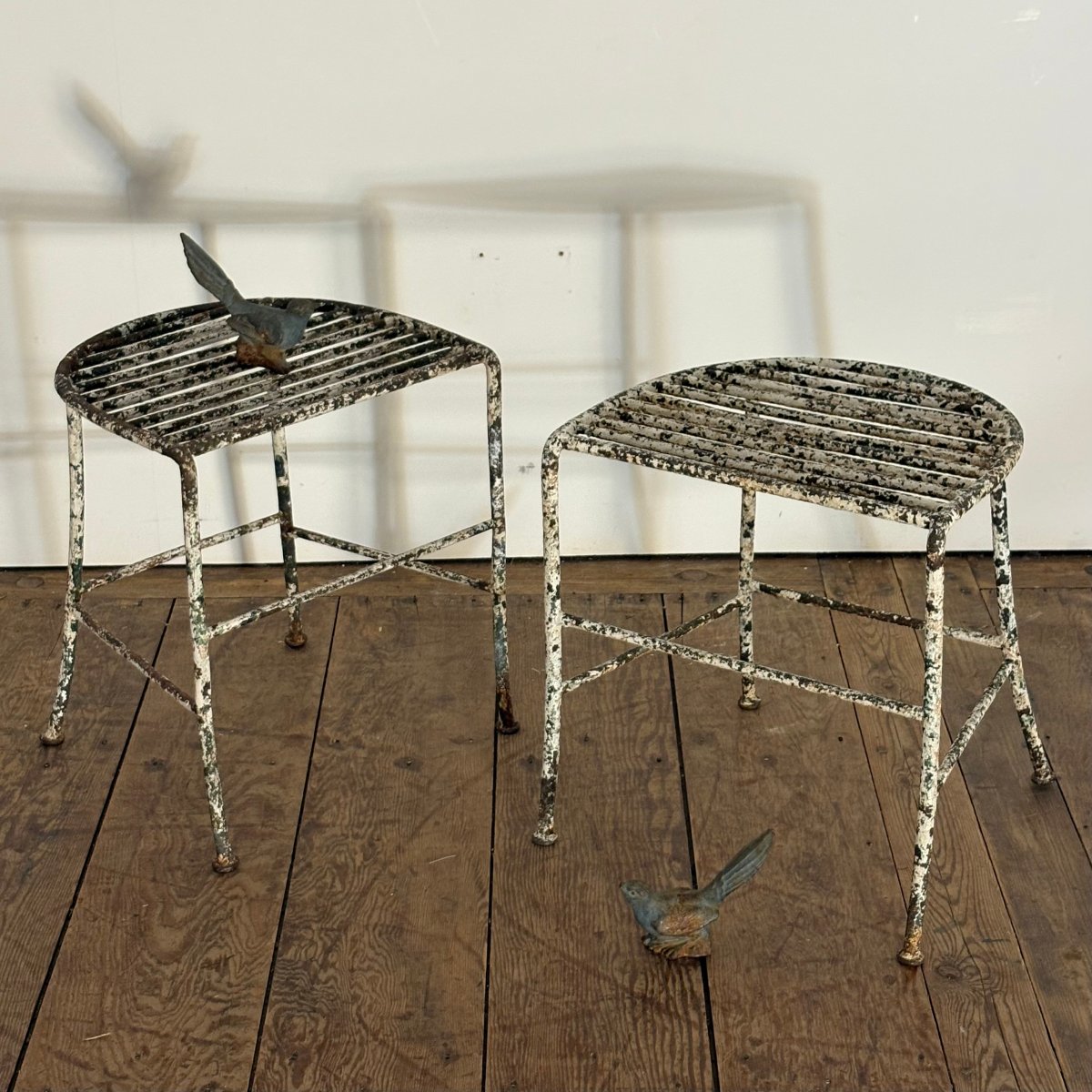 Paire de tabourets d'époque Restauration