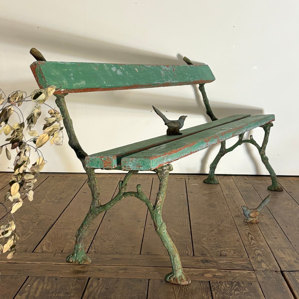 Napoleon III-style Cast-iron Garden Bench With A Branch-like Design-photo-4