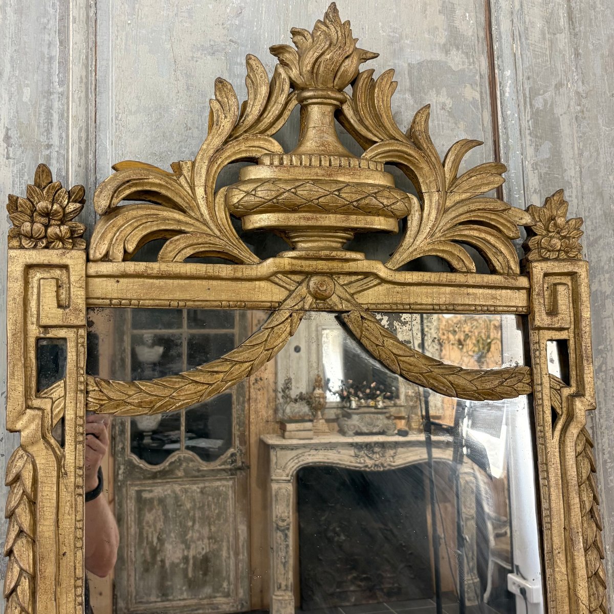 Grand miroir d'époque Louis XVI-photo-3