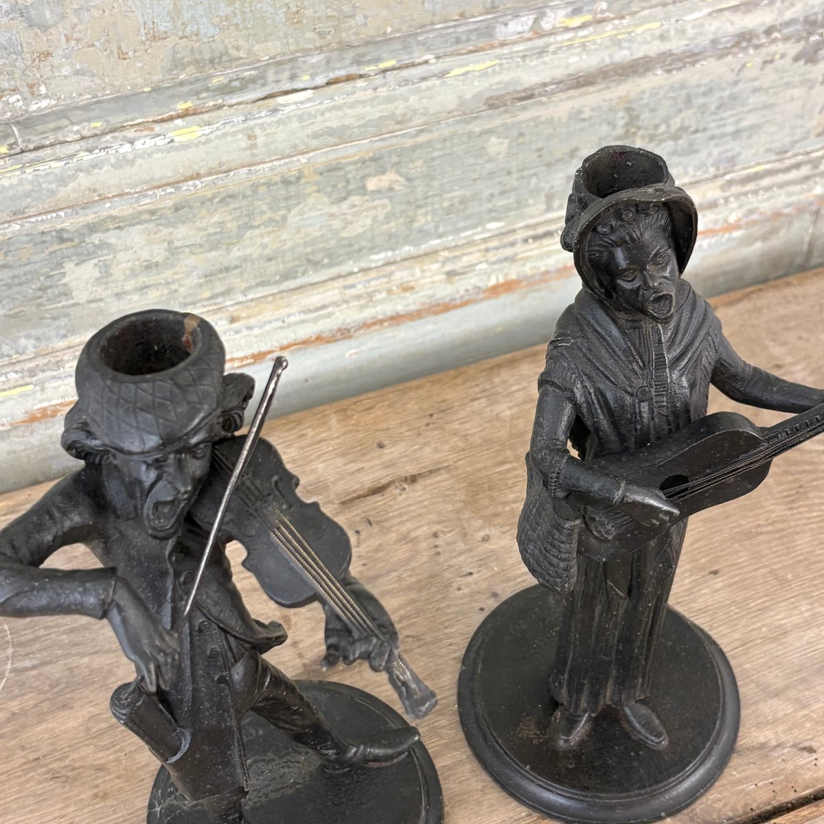 Pair Of Whimsical Candlesticks By François George-photo-3