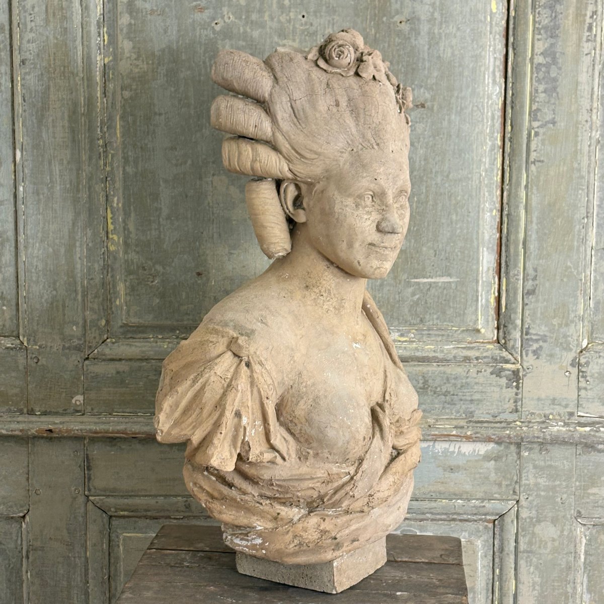 18th-century Terracotta Bust Of A Young Woman-photo-1
