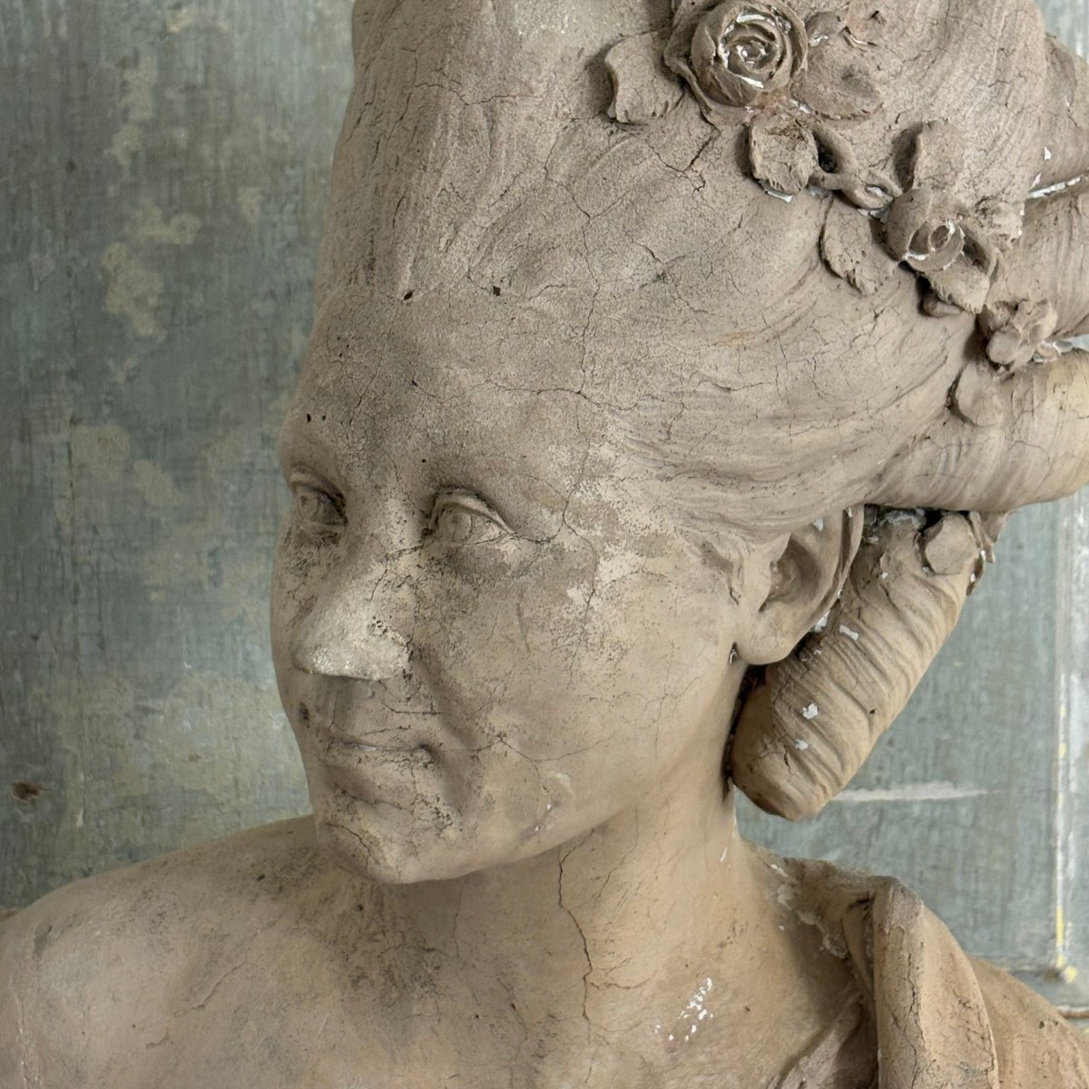 18th-century Terracotta Bust Of A Young Woman-photo-5