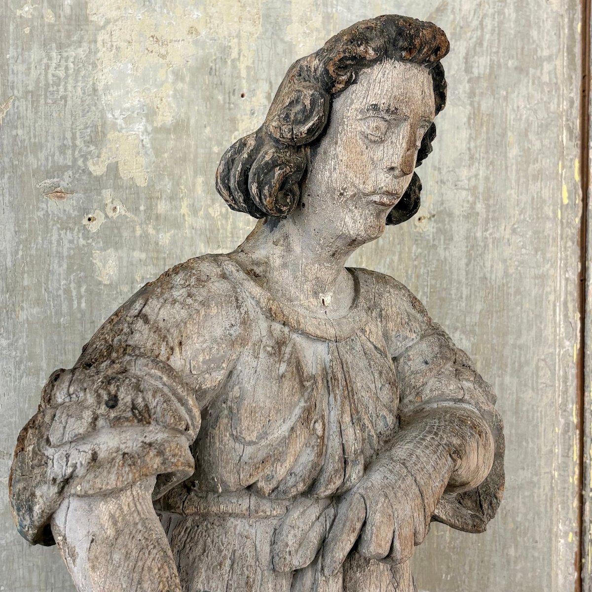 Archangel Gabriel, Carved From Wood, From The High Middle Ages-photo-2