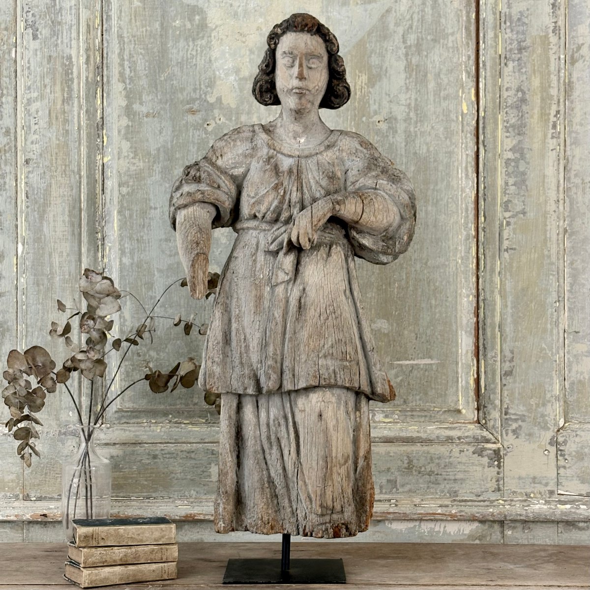Archangel Gabriel, Carved From Wood, From The High Middle Ages-photo-5