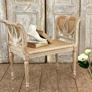 Louis XVI Style Cane Bench