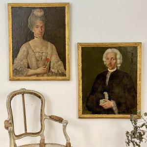 Pair Of Portraits Dated 1769