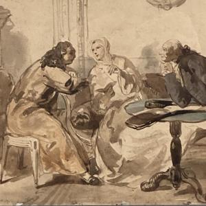 "La lecture" Aquarelle signée David BLES