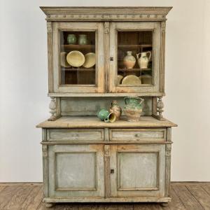 19th Century Painted Two-part Glass Sideboard