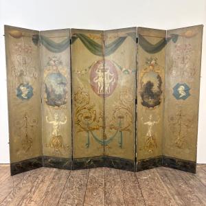 6-panel Painted Folding Screen, Late 18th–early 19th Century