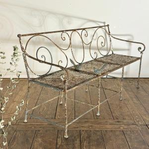 19th-century Riveted Wrought-iron Bench