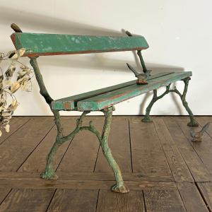 Banc de jardin en fonte façon branchages Napoléon III