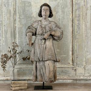 Archangel Gabriel, Carved From Wood, From The High Middle Ages