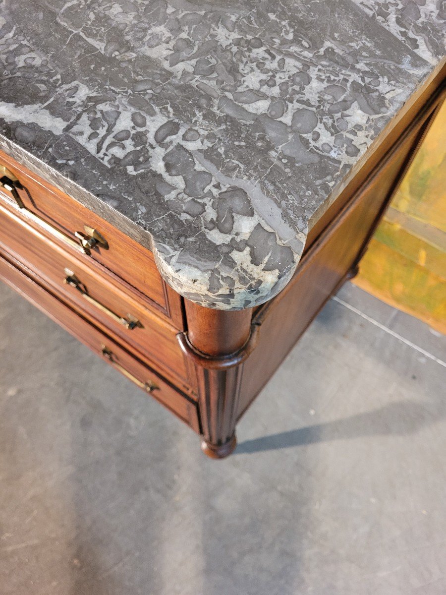 Petite commode Louis XVI En Acajou -photo-6