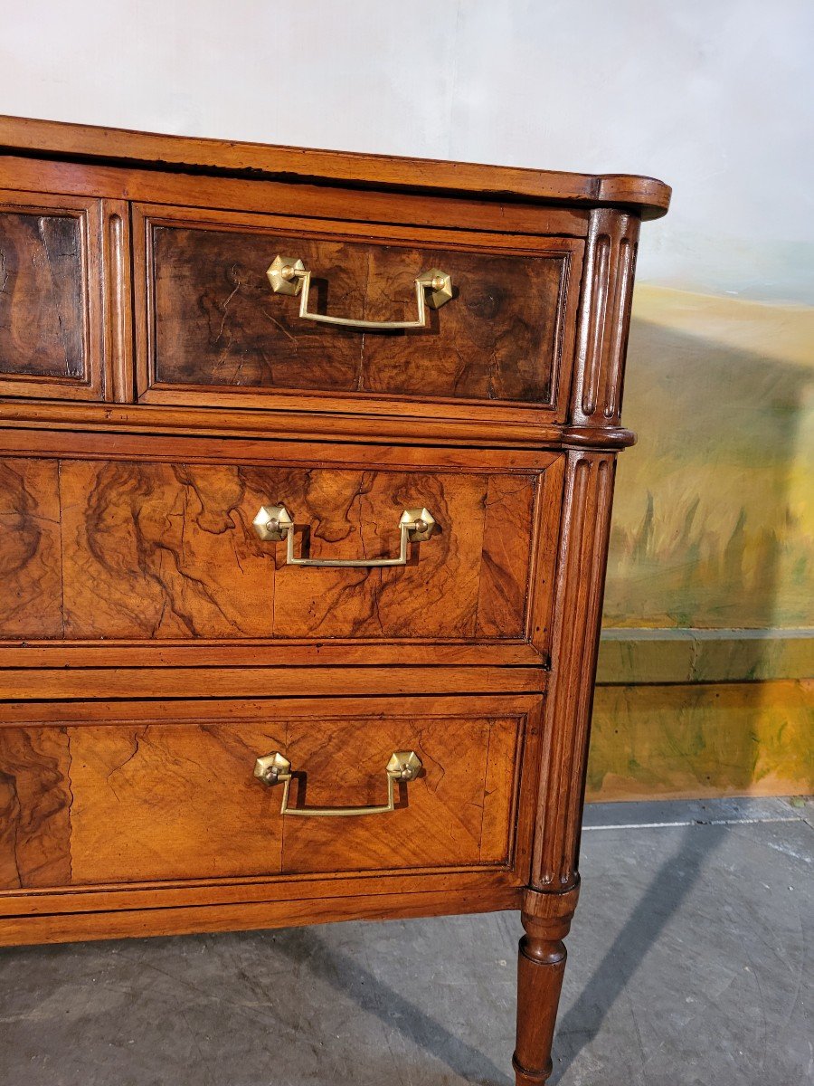 Petite Commode Louis XVI En Noyer-photo-2