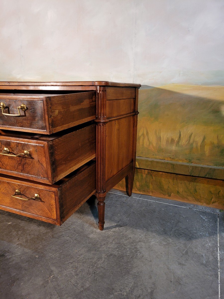 Petite Commode Louis XVI En Noyer-photo-6