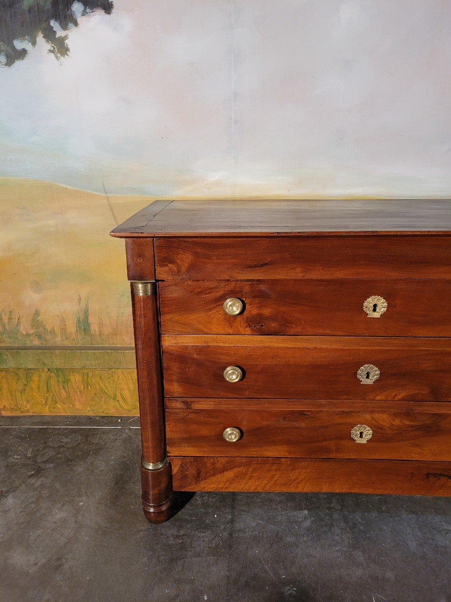 Petite commode Empire En Noyer Massif -photo-3