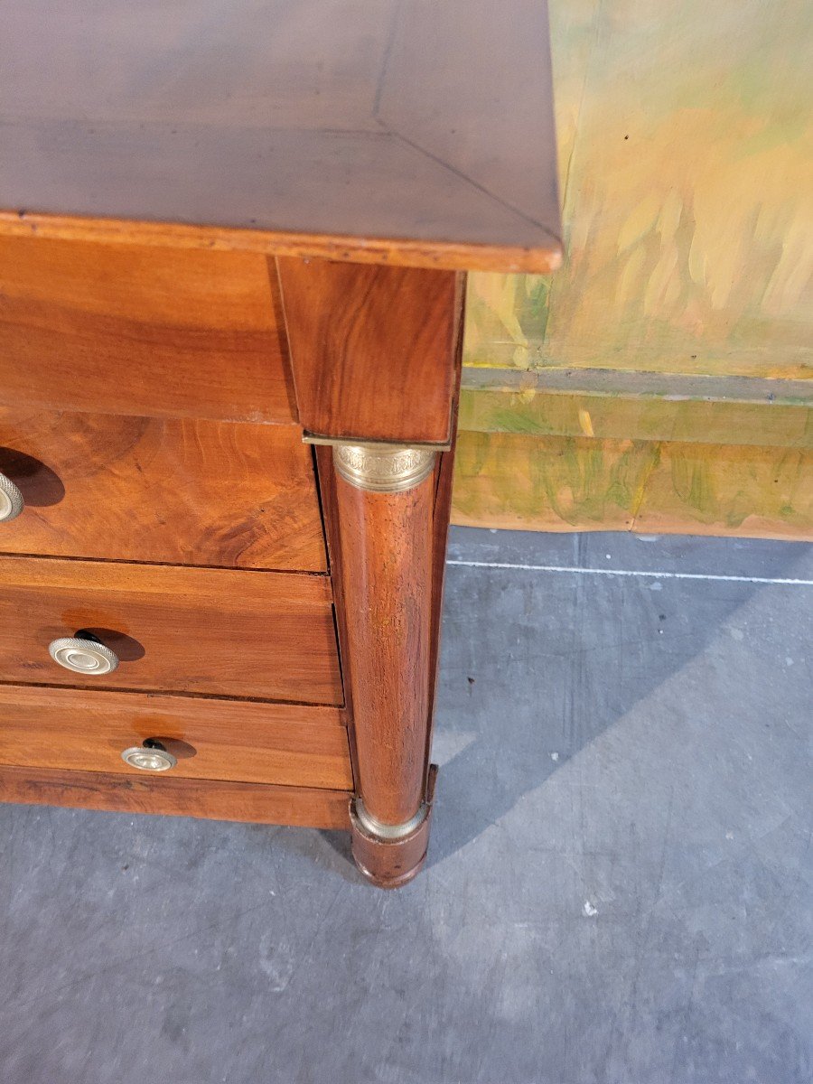 Petite commode Empire En Noyer Massif -photo-7