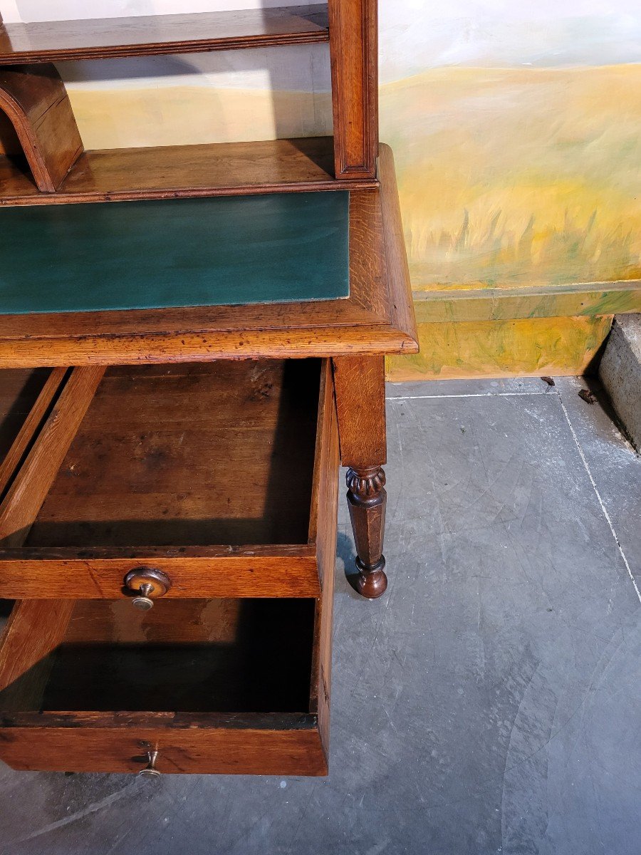 Large Library Desk In Oak XIX-photo-3