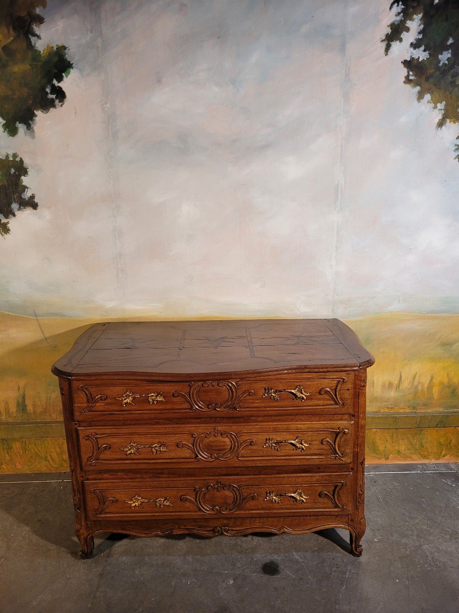 Commode époque Louis XV En Noyer 