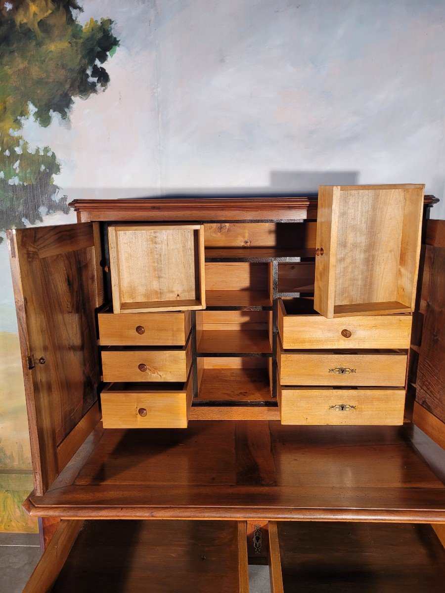 Louis Philippe Desk In Solid Walnut-photo-5