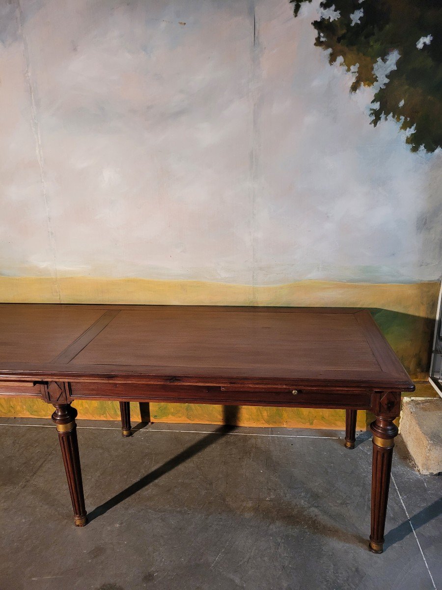 Large Louis XVI Style Mahogany Table -photo-4