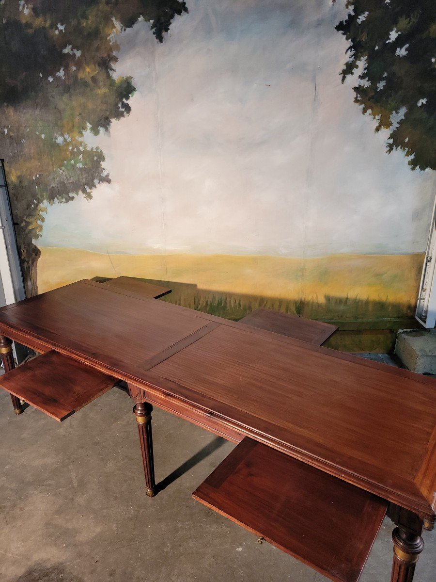 Large Louis XVI Style Mahogany Table -photo-3