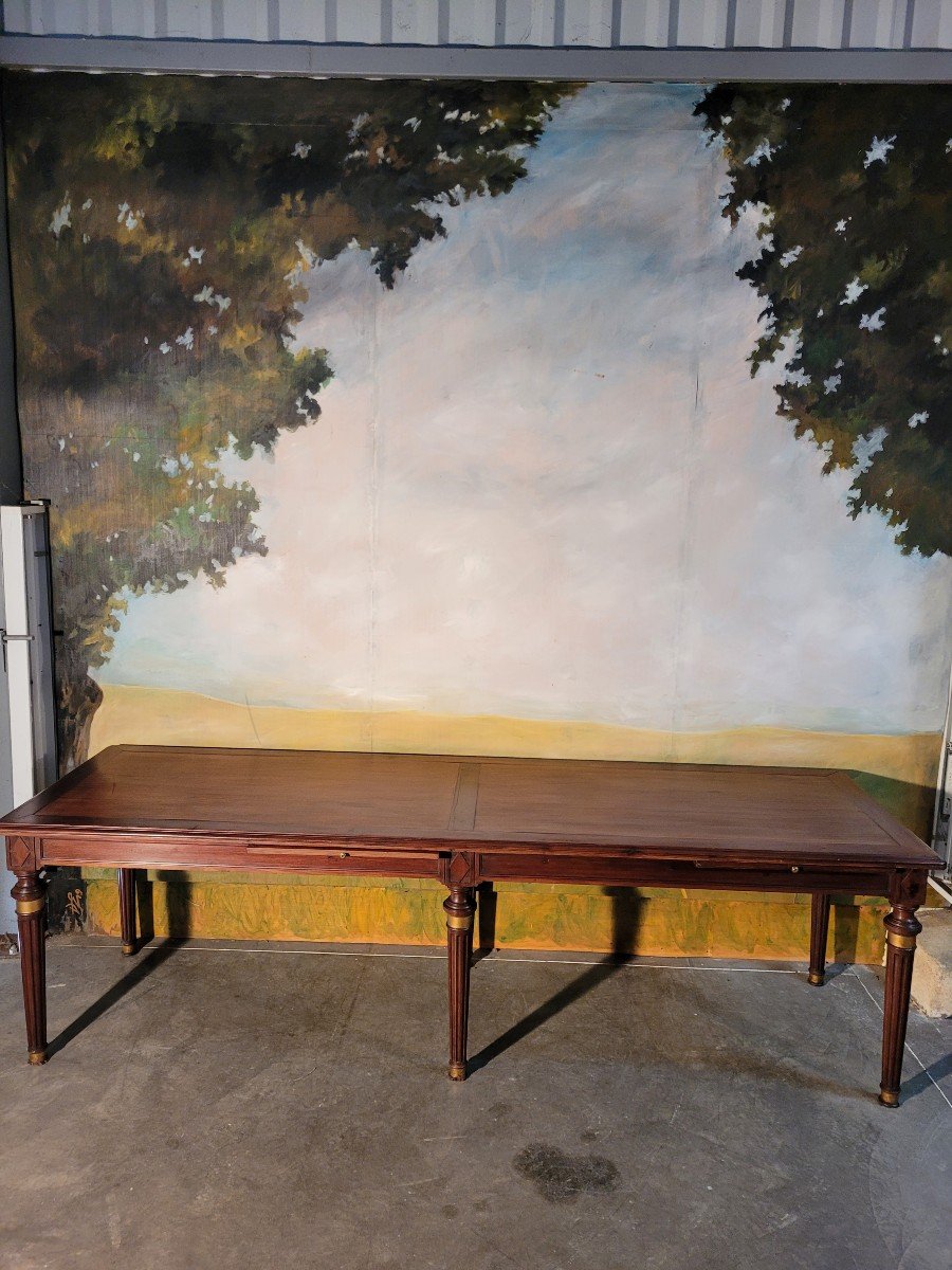 Large Louis XVI Style Mahogany Table 