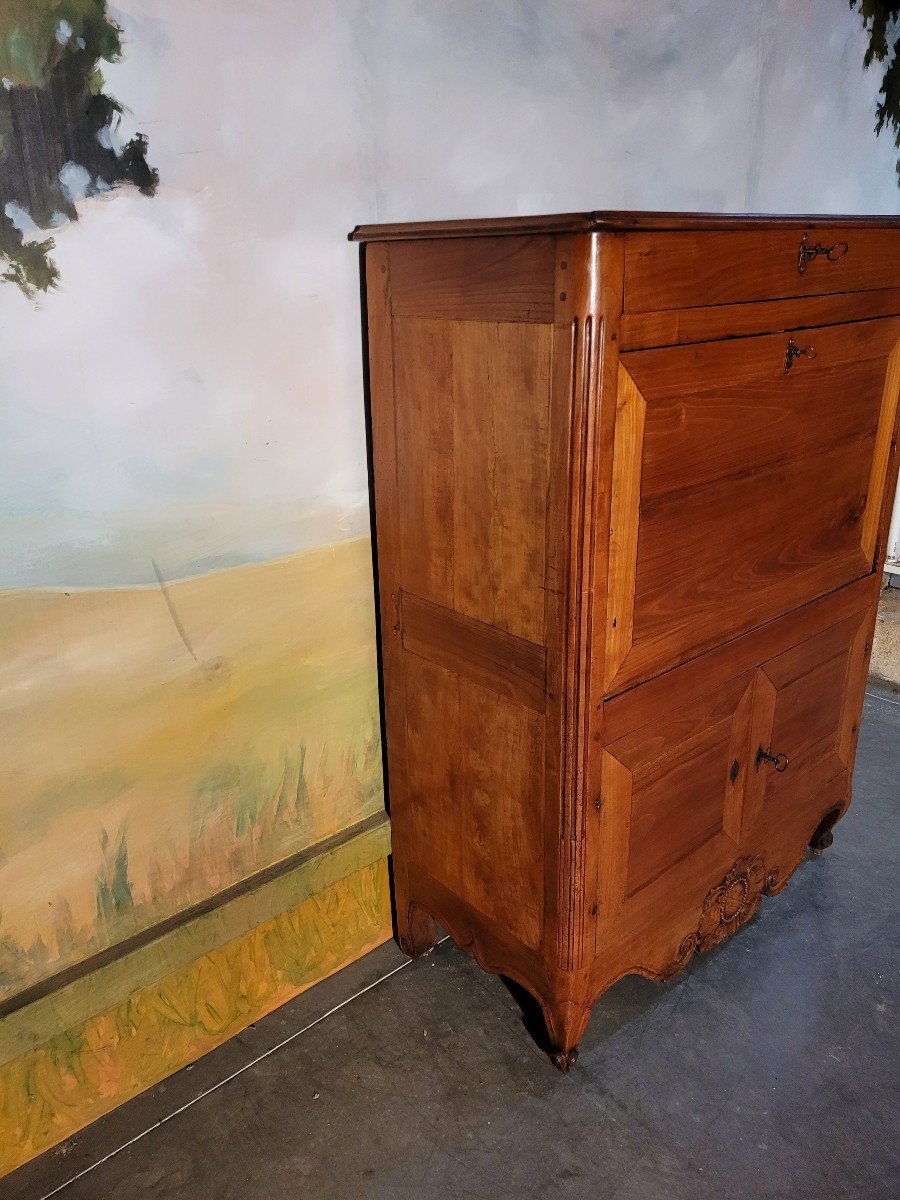 Louis XV Period Secretary In Natural Wood -photo-3