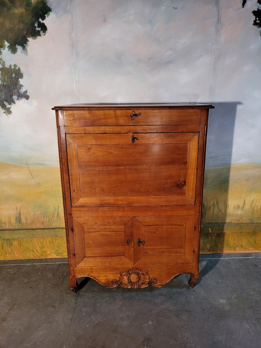 Louis XV Period Secretary In Natural Wood -photo-4