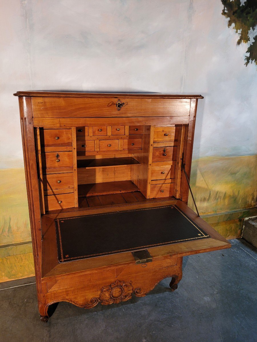 Louis XV Period Secretary In Natural Wood -photo-5